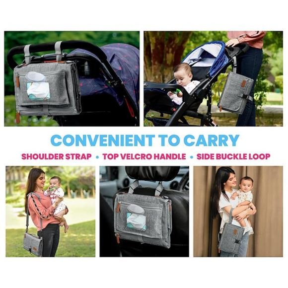 Portable Changing Pad with Shoulder Strap - Detachable Travel Changing Pad - Picture 4 of 6